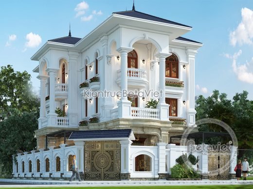 Mẫu biệt thự đẹp 3 tầng 450m2 Tân cổ điển