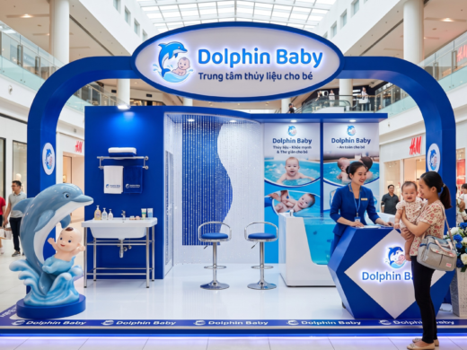 Booth quảng cáo sự kiện Dolphin Baby