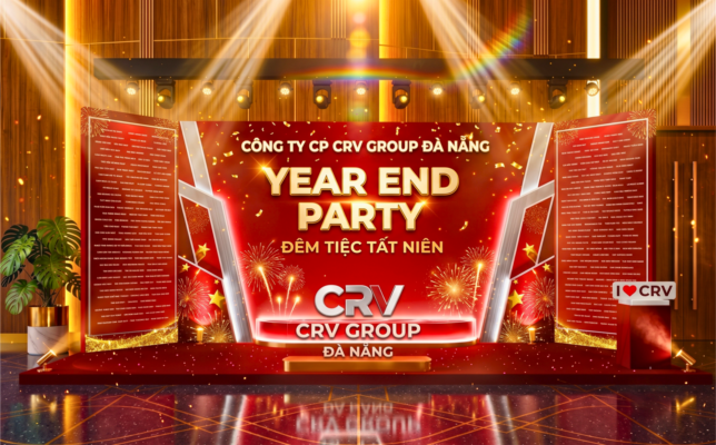 backdrop sự kiện end year party của công ty CRV GROUP